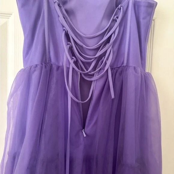 Purple RuffleProm Dress - Picture 4 of 5